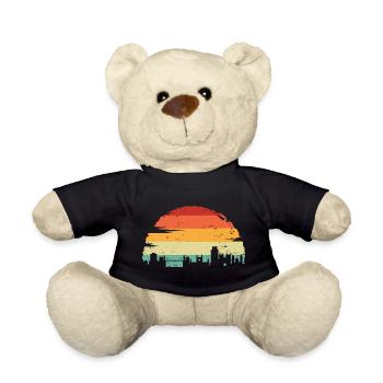 Sonnenuntergang Skyline Silhouette - Teddy - Schwarz - Vorne