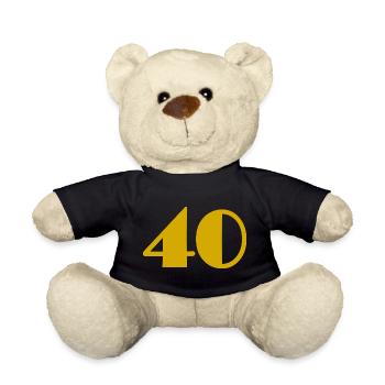 40. 40 ANS. 40e ANNIVERSAIRE. ANNIVERSAIRE 40 ANS. - Nounours - noir - Devant