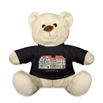 Quedlinburg, ville du patrimoine mondial en Allemagne, dessin - Nounours - noir - Devant