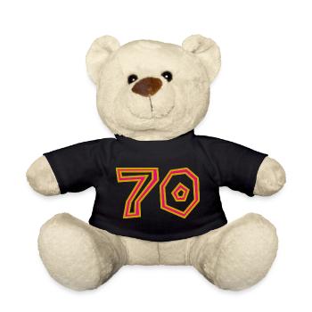 70. 70 ANS. 70e ANNIVERSAIRE. ANNIVERSAIRE 70 ANS. - Nounours - noir - Devant