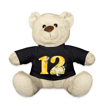 12th Birthday Bee - Teddy Bear - black - Front