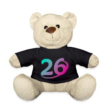 Number 26 multicolor - Teddy Bear - black - Front