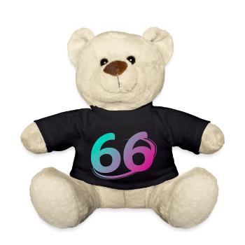 Number 66 multicolor - Teddy Bear - black - Front