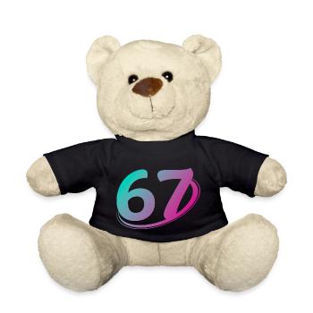 Nummer 67 mehrfarbig - Teddy - Schwarz - Vorne