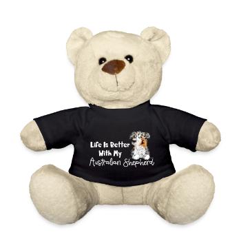 Funny Australian Shepherd Blue Merle - Teddy Bear - black - Front