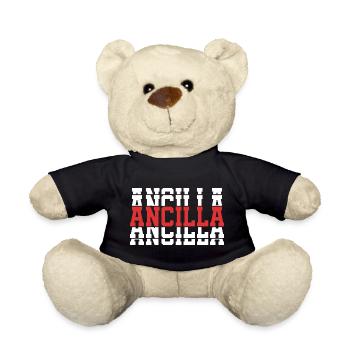 Fille Nom Ancilla empilé idée cadeau - Nounours - noir - Devant
