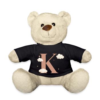 Lettre k nuages étoiles - Nounours - noir - Devant