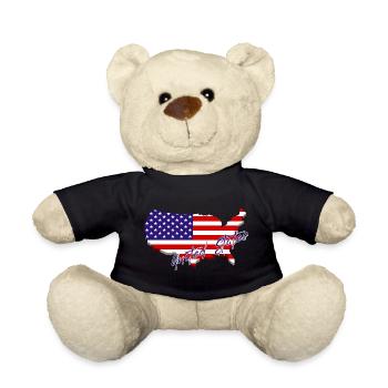 Landkarte der Vereinigten Staaten, American Pride - Teddy - Schwarz - Vorne
