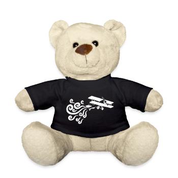 Weißes Vintage-Flugzeug - Teddy - Schwarz - Vorne