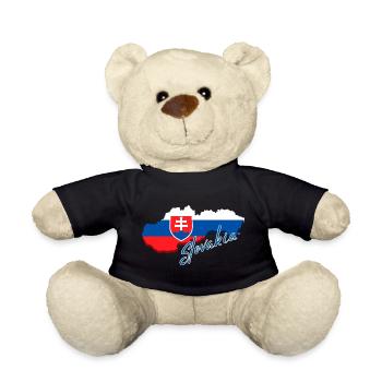 Karte der Slowakei, Flagge der Slowakei - Teddy - Schwarz - Vorne