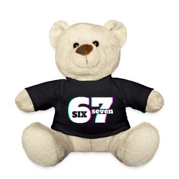 Six Sept 6 7 Meme Fun Design 67 - Nounours - noir - Devant
