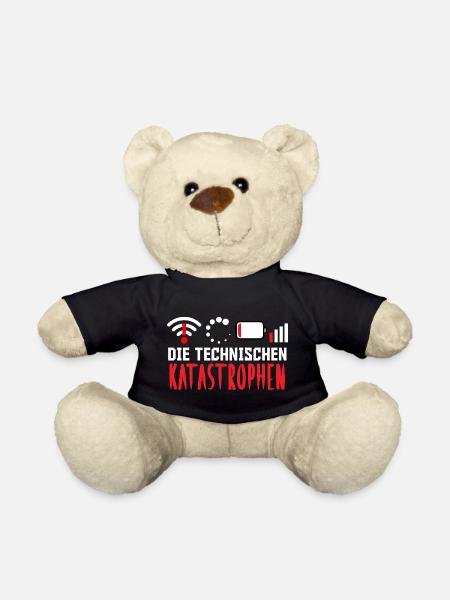 Nerd Computer THE TECHNICAL CATASTROPHES FUNNY - Teddy Bear - black