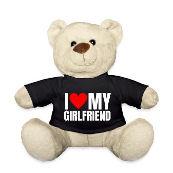 Geschenk für Freund Ich liebe meine Freundin - Teddy - Schwarz - Vorne