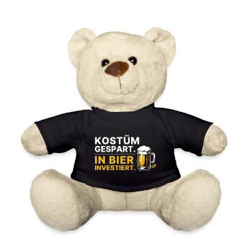 Kostüm gespart, in Bier investiert Spruch Karneval - Teddy - Schwarz - Vorne