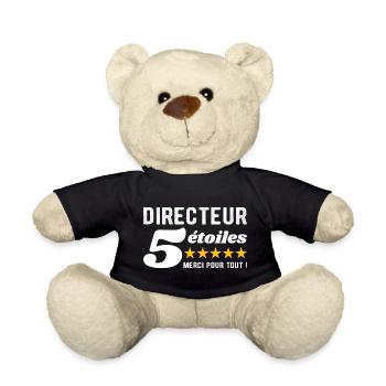 Cadeau Directeur 5 Étoiles - Merci pour tout  - Nounours - noir - Devant
