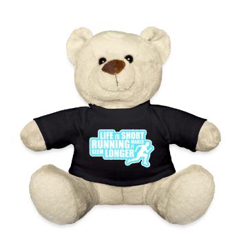 Life Is Short Running Makes It Seem Longer Lustig  - Teddy - Schwarz - Vorne