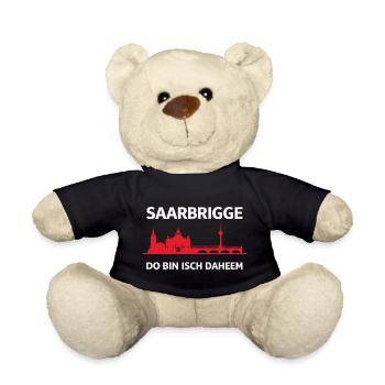 Saarbrigge Do Bin Isch Daheem Saarbrücken Skyline - Teddy - Schwarz - Vorne