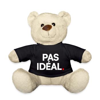 PAS IDÉAL. – Réaction Humour Minimaliste - Nounours - noir - Devant