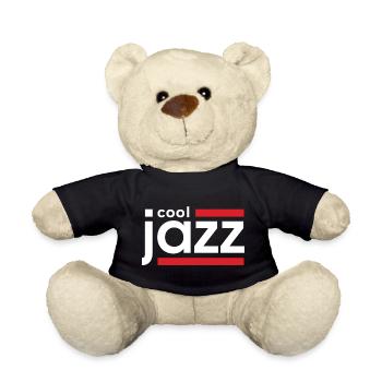 Cool Jazz Logo with Red Bars - Teddy Bear - black - Front