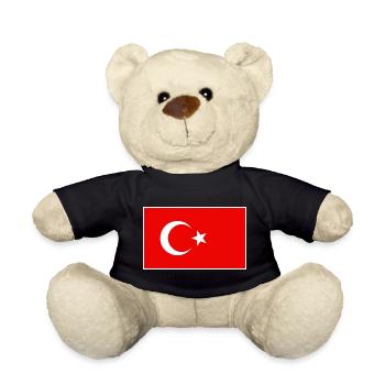Türkei Flagge Look | Geschenk Türkische Wurzeln - Teddy - Schwarz - Vorne