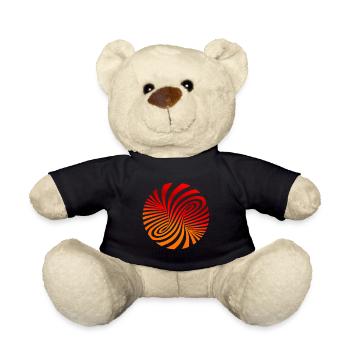 psychedelic tornado optical illusion swirl dre - Teddy Bear - black - Front