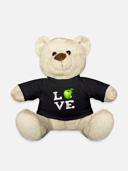 J’adore le fruit pomme, vert mordu en off icône PC plaisir de nerd - Nounours - noir