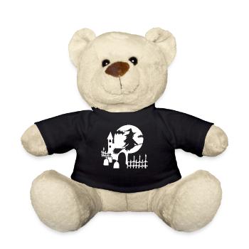 Halloween - Hexe Friedhof - weiß - Teddy - Schwarz - Vorne
