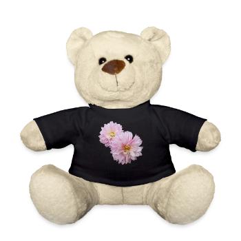 flowers lilies tulips orchids sunflower dahlia ger - Teddy Bear - black - Front