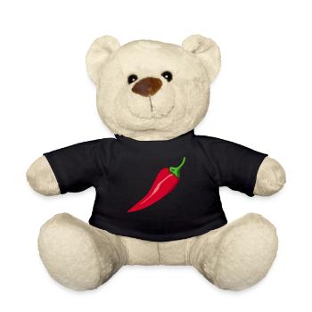 paprika chilli chili pepper citrus veggie vegetable - Teddy Bear - black - Front