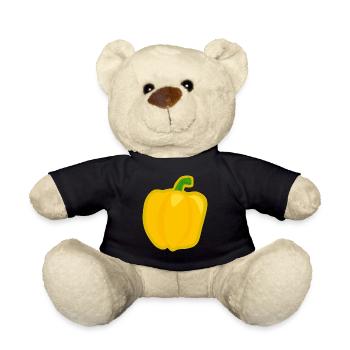 paprika chilli chili pepper citrus veggie vegetable - Teddy Bear - black - Front