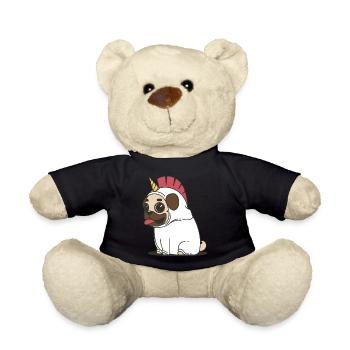 Unicorn unicorn pug pug dogs dogs animal - Teddy Bear - black - Front