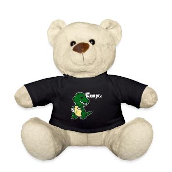 Dinosaur toilet paper dirty crap dinos - Teddy Bear - black - Front