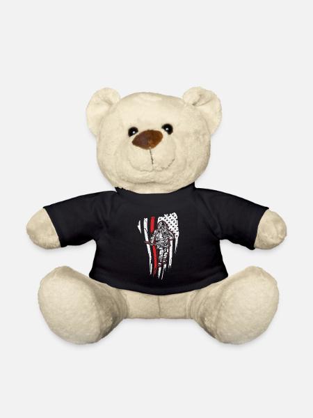 Firefighter USA - fireman hazardous flag design - Teddy - Schwarz
