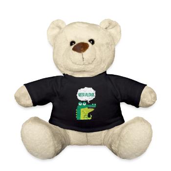 Krokodil Zoo Spruch Geschenk Party Bier Cartoon - Teddy - Schwarz - Vorne