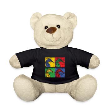 Seepferd Seepferdchen Fisch Meer Ozean Geschenk - Teddy - Schwarz - Vorne