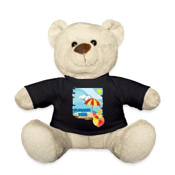 Sommerzeit am Strand mit Sonnenschirm im Urlaub - Teddy - Schwarz - Vorne