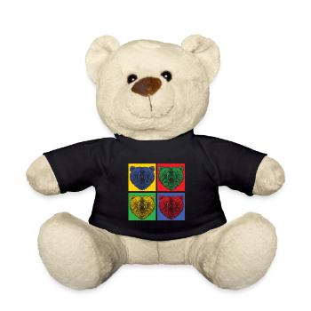 Ours animal prédateur popart coloré - idée cadeau - Nounours - noir - Devant