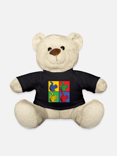 Squirrel nuts forest tree animal gift vintage - Teddy Bear - black