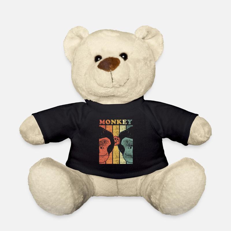 Cadeau de banane de singe mange la faim douce jaune - Nounours - noir