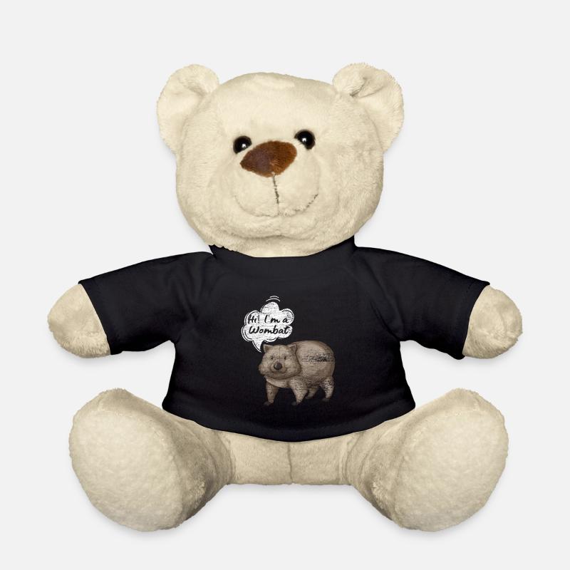 Wombat Tier Australien Lifestyle Geschenk - Teddy - Schwarz