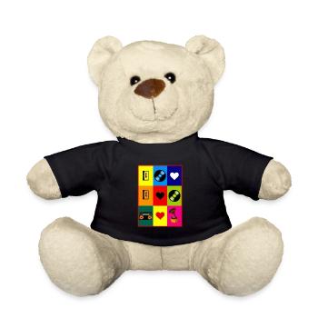 Video Cassette Record Retro 80s 90s Gift - Teddy Bear - black - Front
