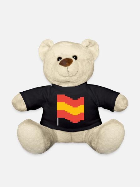 Spain Flag Pixel Art - Teddy Bear - black