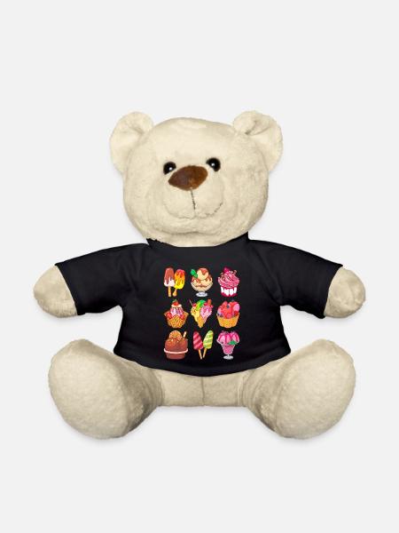 Ice cream ice cream ice cream ice cream ball ice cream sundae - Teddy Bear - black