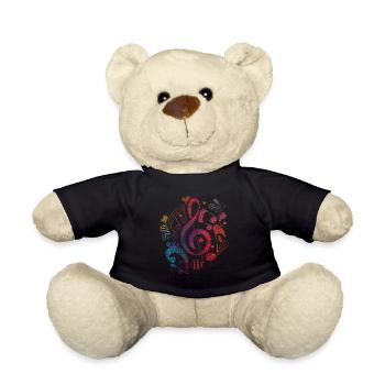 Clé de sol notes musique ADN instrument son - Nounours - noir - Devant