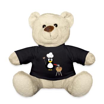 Penguin Barbecue Grilling Grill Master Gifts - Teddy Bear - black - Front