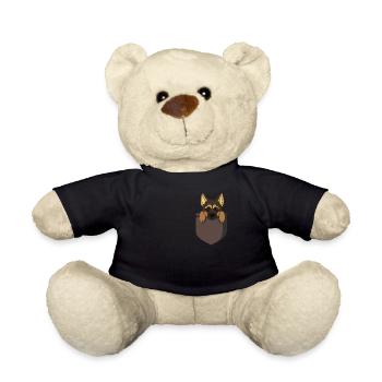 German shepherd puppy in bag gift - Teddy Bear - black - Front