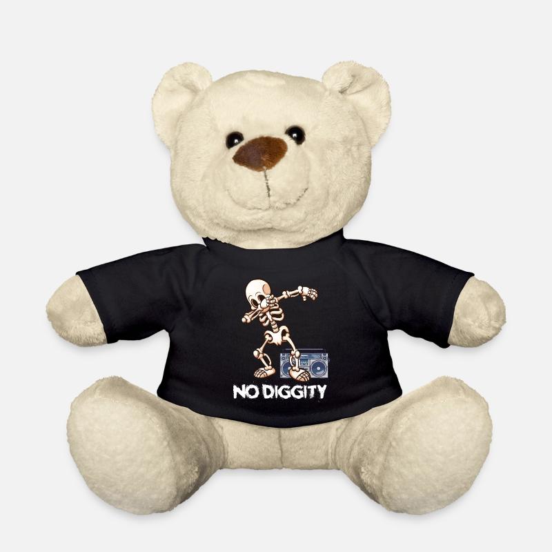 HIP HOP 90s Skeleton doing DABBING Halloween - Teddy Bear - black