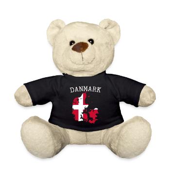 Denmark flag map - Teddy Bear - black - Front