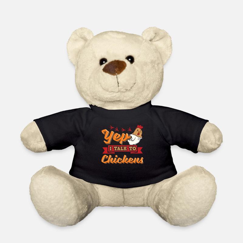 Ich Rede Mit Hühnern Huhn Hahn Geschenk tshirt - Teddy - Schwarz