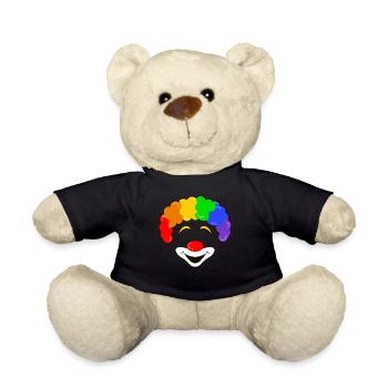 Regenbogen Clown Smiling Halloween Jester Joker Gesicht dunkel - Teddy - Schwarz - Vorne
